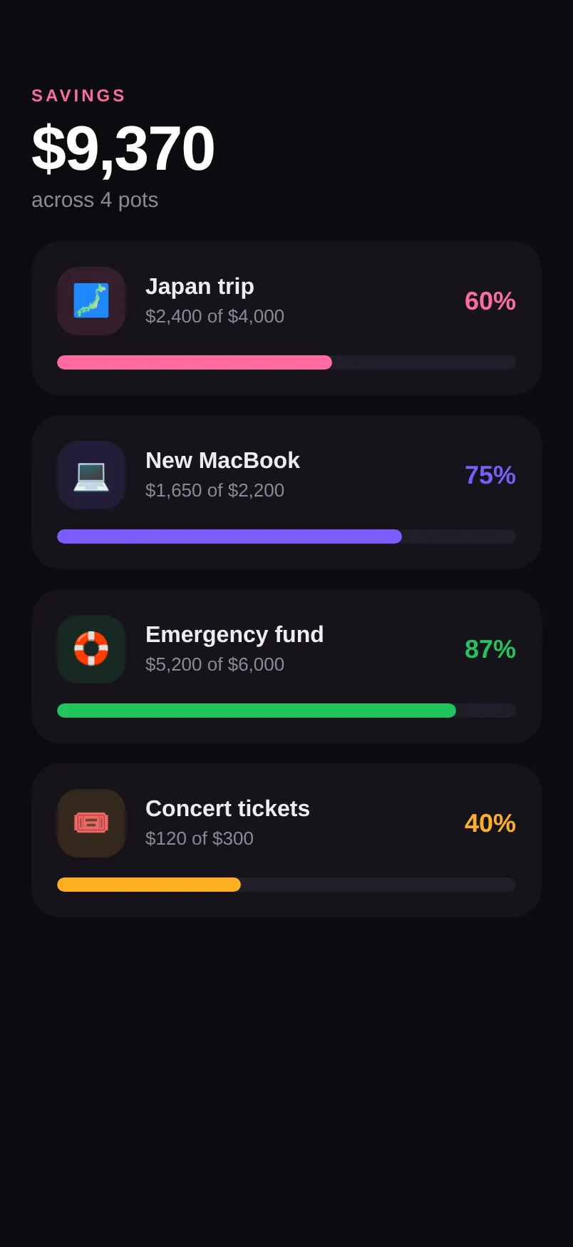 Nest — Savings Goals preview 1