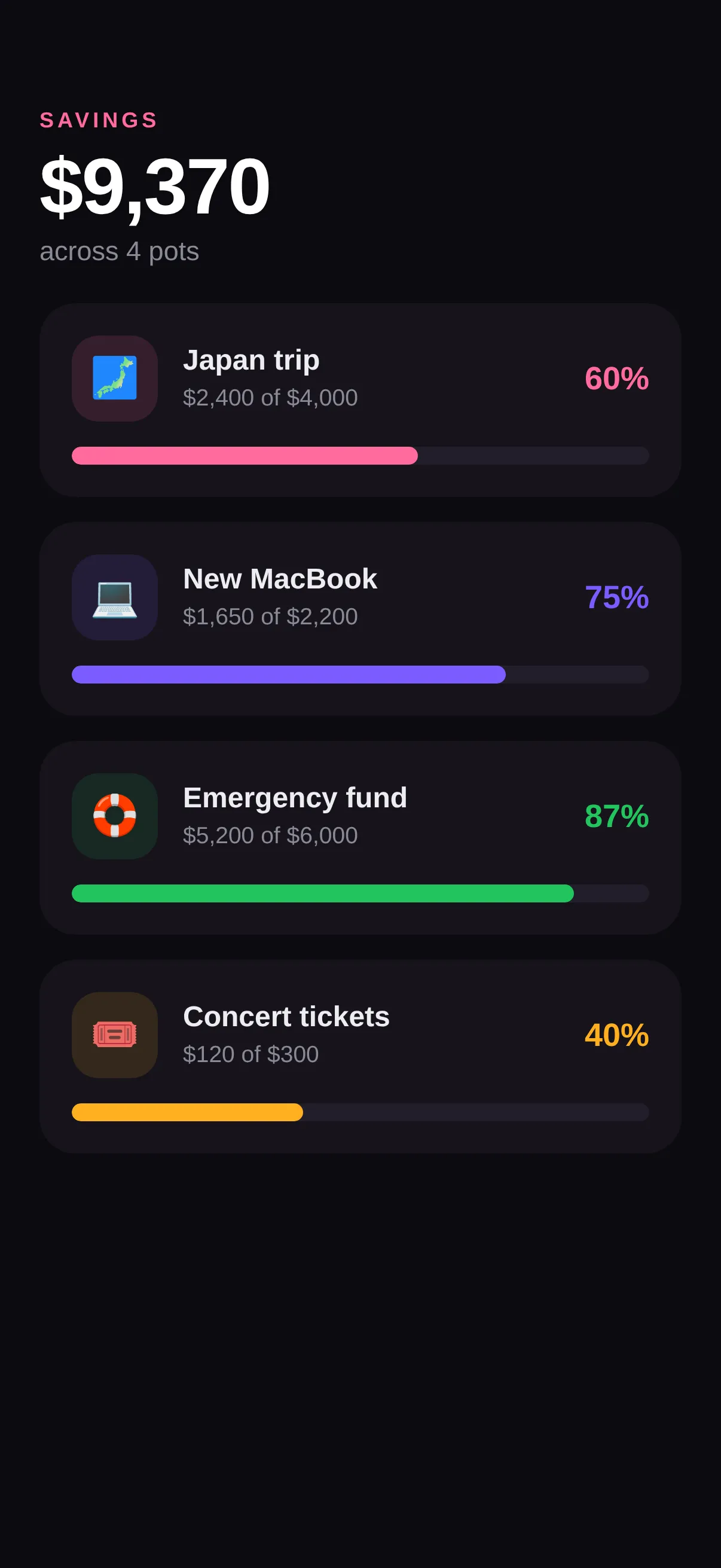 Nest — Savings Goals preview 1