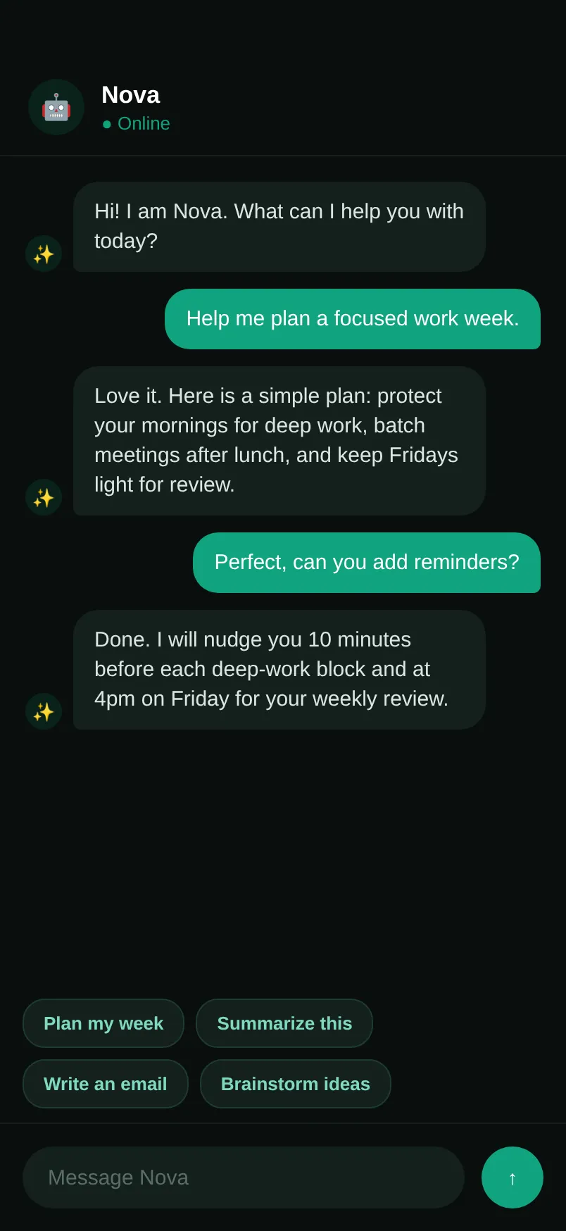 Nova — AI Assistant preview 1