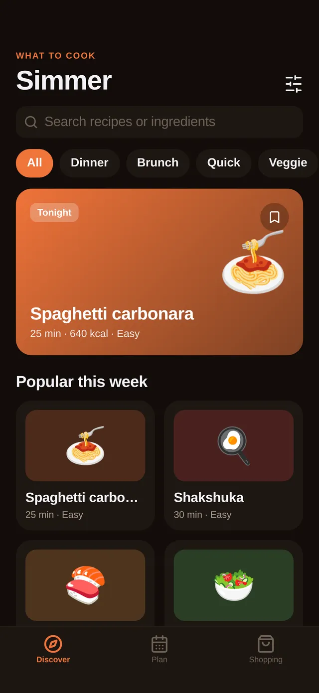 Simmer — Recipe